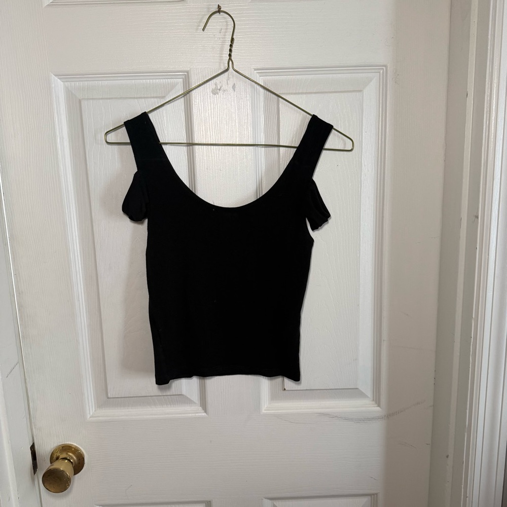 LNA Black Fitted Cut Out Tank Top